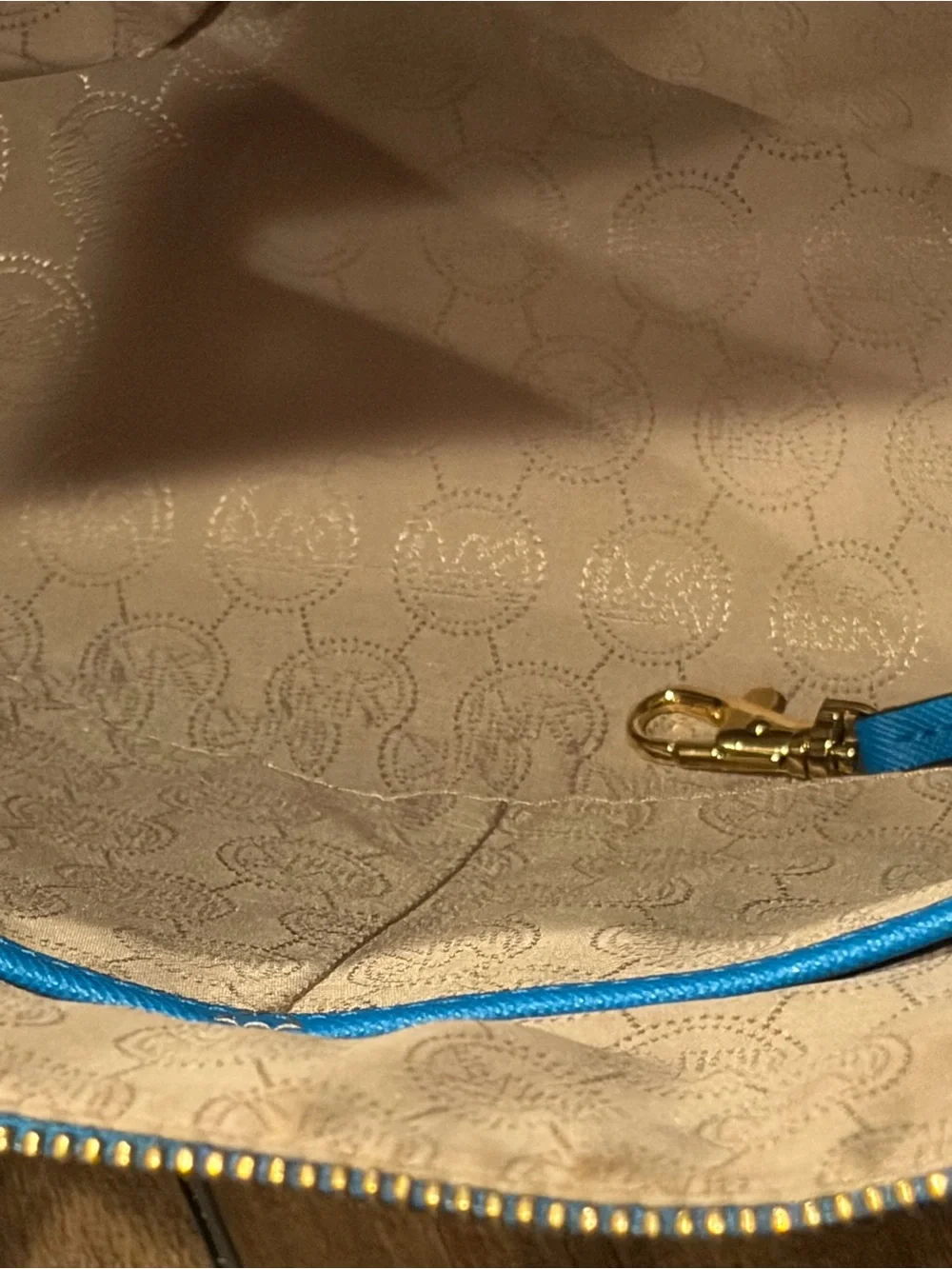 MICHAEL Michael Kors Turquoise Saffiano Top-Zip Tote with Gold Hardware